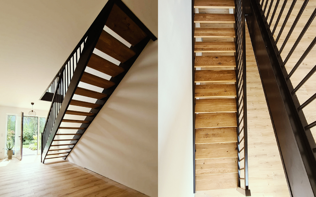 Pufall Treppen freitragende Designtreppe aus Holz und Metall in Osterholz-Scharmbeck